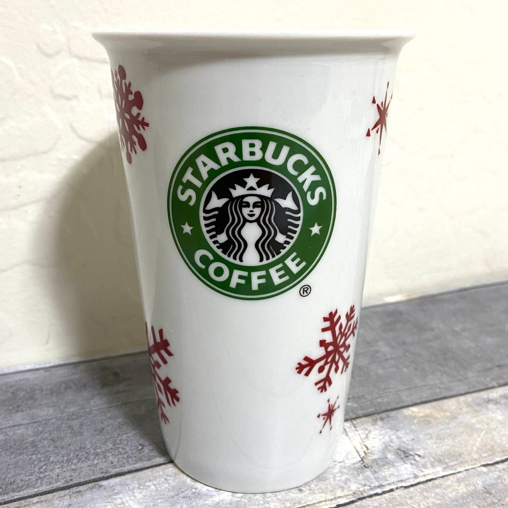 Starbucks Red Snowflake Holiday 2010 Mermaid Mug